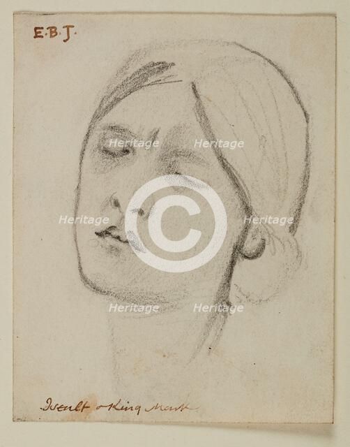 King Mark and La Belle Iseult - Study for the Head of Iseult, 1862. Creator: Sir Edward Coley Burne-Jones.