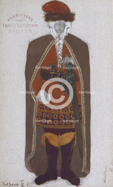 King Mark. Costume design for the opera Tristan und Isolde by R. Wagner, 1912. Artist: Roerich, Nicholas (1874-1947)