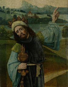 King Melchior, one of the Three Magi, Pointing at the Star, fragment from An Adoration of the Magi, Creator: Anon