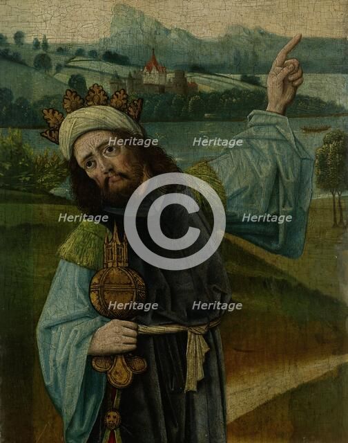 King Melchior, one of the Three Magi, Pointing at the Star, fragment from An Adoration of the Magi,  Creator: Anon.