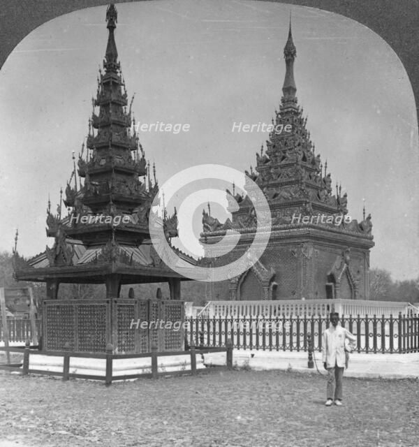 King Mindon's Tomb, Royal Palace, Mandalay, Burma, 1908. Artist: Stereo Travel Co