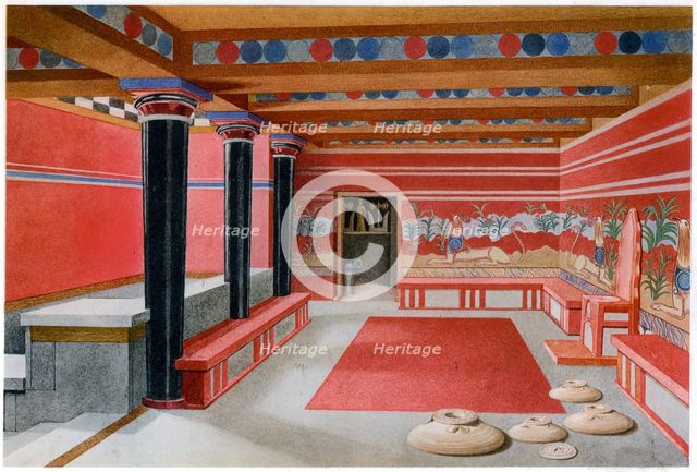 King Minos's throne room, Knossos, Crete. Artist: Unknown