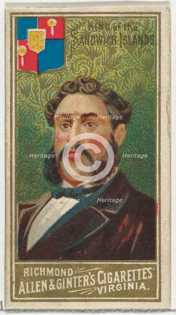 King of the Sandwich Islands, from World's Sovereigns series (N34) for Allen & Ginter Ciga..., 1889. Creator: Unknown.