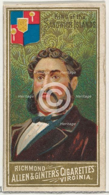 King of the Sandwich Islands, from World's Sovereigns series (N34) for Allen & Ginter Ciga..., 1889. Creator: Unknown.