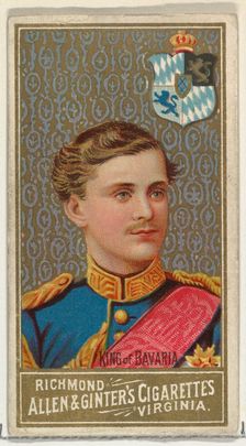 King of Bavaria, from World's Sovereigns series (N34) for Allen & Ginter Cigarettes, 1889., 1889. Creator: Unknown