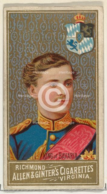 King of Bavaria, from World's Sovereigns series (N34) for Allen & Ginter Cigarettes, 1889., 1889. Creator: Unknown.