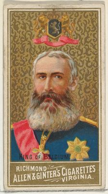 King of Belgium, from World's Sovereigns series (N34) for Allen & Ginter Cigarettes, 1889., 1889. Creator: Allen & Ginter