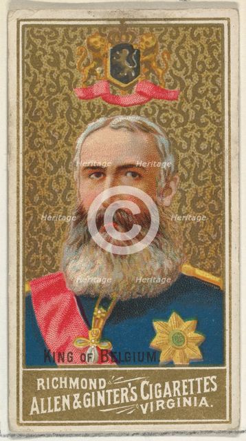 King of Belgium, from World's Sovereigns series (N34) for Allen & Ginter Cigarettes, 1889., 1889. Creator: Allen & Ginter.