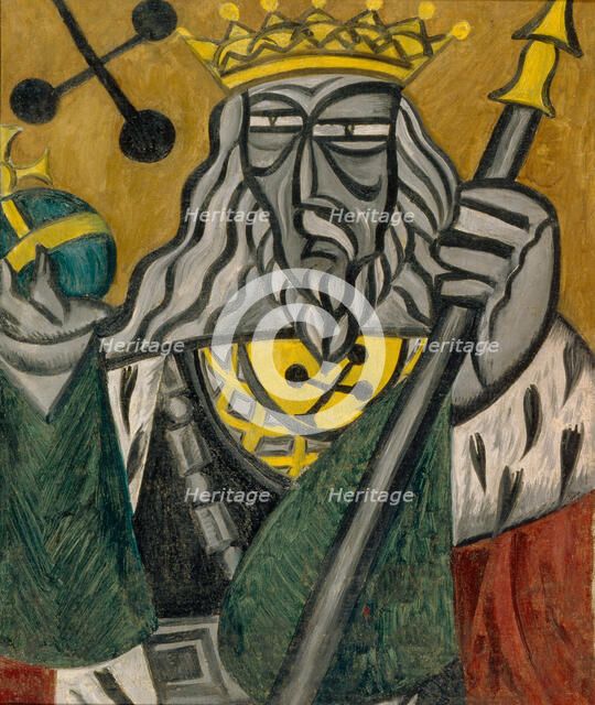 King of clubs, 1915. Artist: Rozanova, Olga Vladimirovna (1886-1918)