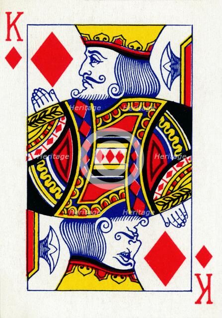 King of Diamonds from a deck of Goodall & Son Ltd. playing cards, c1940. Artist: Unknown.