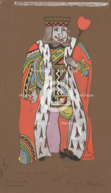 King of Hearts (costume design for Alice-in-Wonderland, 1915. Creator: William Penhallow Henderson.