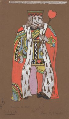 King of Hearts (costume design for Alice-in-Wonderland, 1915. Creator: William Penhallow Henderson