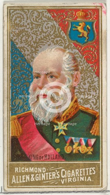 King of Holland, from World's Sovereigns series (N34) for Allen & Ginter Cigarettes, 1889., 1889. Creator: Allen & Ginter.
