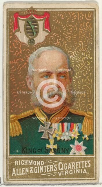 King of Saxony, from World's Sovereigns series (N34) for Allen & Ginter Cigarettes, 1889., 1889. Creator: Allen & Ginter.
