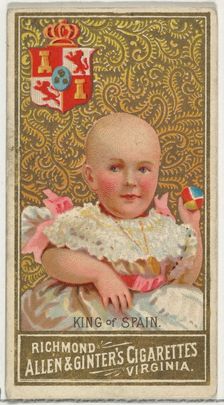 King of Spain, from World's Sovereigns series (N34) for Allen & Ginter Cigarettes, 1889., 1889. Creator: Allen & Ginter