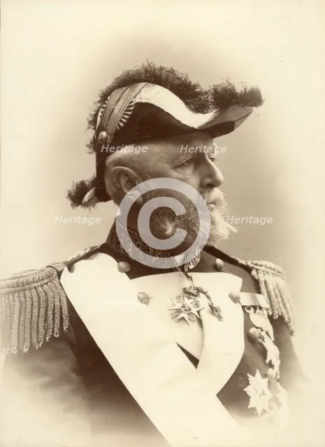 King Oscar II (1829-1907), portrait, 1880-1900. Creator: L Larsson.
