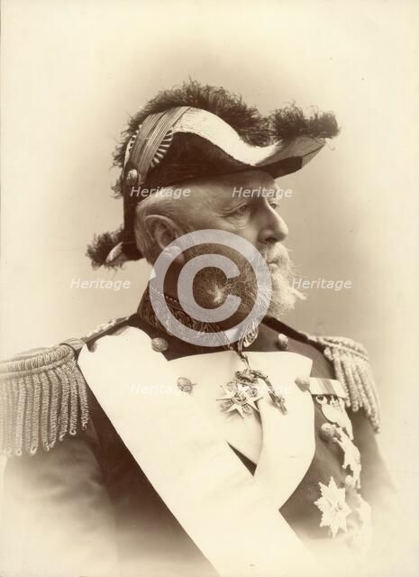 King Oscar II (1829-1907), portrait, 1880-1900. Creator: L Larsson.