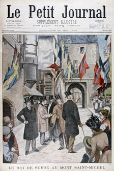 King Oscar II of Sweden visiting Mont Saint-Michel, Normandy, France, 1902