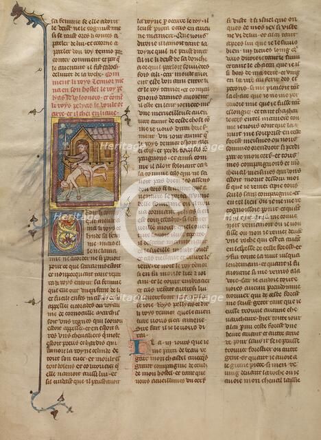 King Pelias Throwing King Tanor into the Sea, about 1320-1340. Creator: Unknown.