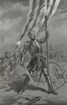 King Peter IV of Aragon, (1319-1387) at the Battle of Mislata (9 December 1348), 1890. Creator: Joan Serra y Pausas