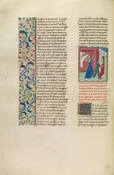 King Peter of Aragon on his Deathbed, c1387; Chroniques (Book Three), about 1480-1483. Creator: Master of the Copenhagen Caesar