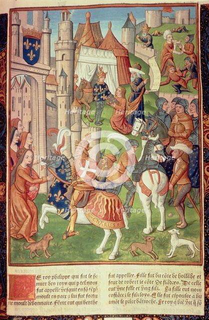 King Philip I of France. (1060 - 1108), miniature of the incunable 'Chroniques de France', printe…