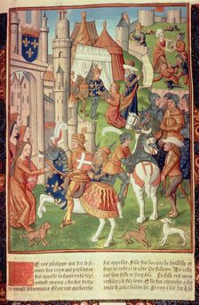 King Philip I of France. (1060 - 1108), miniature of the incunable Chroniques de France printe…