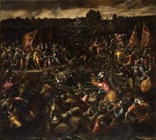 King Pippin's Army Trying to Reach Venice, End of 16th cen. Creator: Vicentino, Andrea (c. 1542-1617)