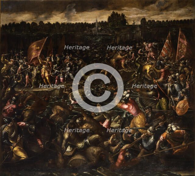 King Pippin's Army Trying to Reach Venice, End of 16th cen. Creator: Vicentino, Andrea (c. 1542-1617).