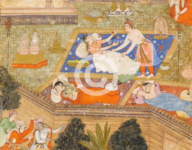 King Putraka in the Palace of the Beautiful Patali, From a Kathasaritsagara (image 1 of 2), c1590. Creator: Unknown.