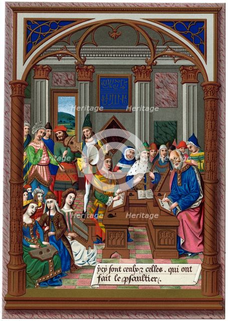 'King Rene and his Musical Court', 15th century, (1870).Artist: Firmin, Didot & Co