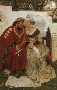 King Rene's Honeymoon: Architecture 1864. Artist: Ford Madox Brown