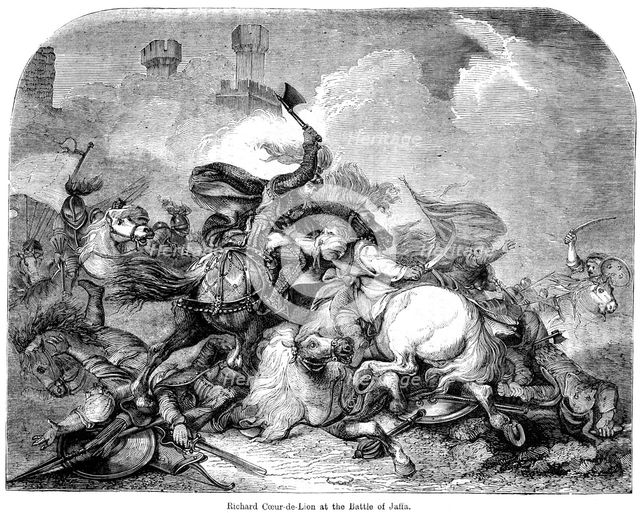 King Richard I (1157-1199) at the Battle of Jaffa, 1192. Artist: Unknown