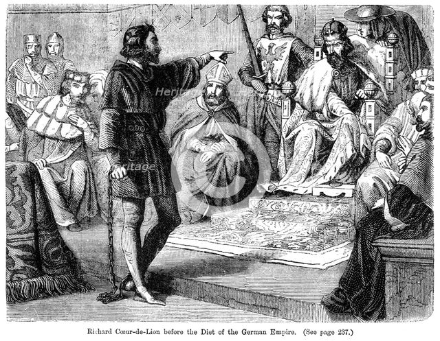 King Richard I (1157-1199) before the Diet of the German Empire, 19th century.Artist: Felix Henri Emmanuel Philippoteaux