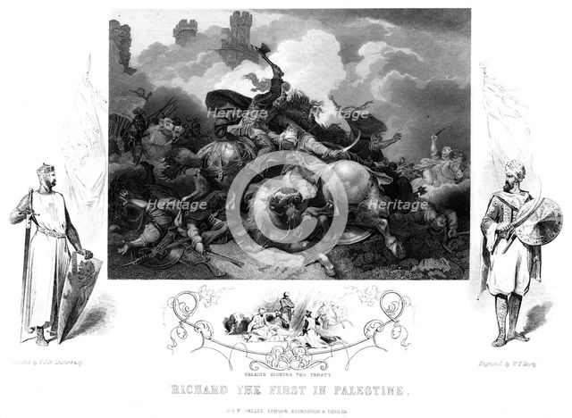King Richard I (1157-119) at the Battle of Jaffa, 1192.Artist: William Turner Davey