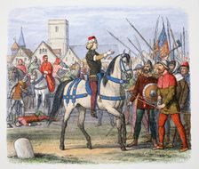 King Richard II meets the rebels at Smithfield, Peasants Revolt, 1381 (1864). Creator: James William Edmund Doyle