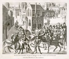 King Richard II confronting the rebels, Peasants Revolt, London, 1381 (19th century(?)