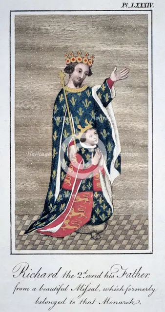 'King Richard II with his father Edward III', (1799). Creator: Unknown.