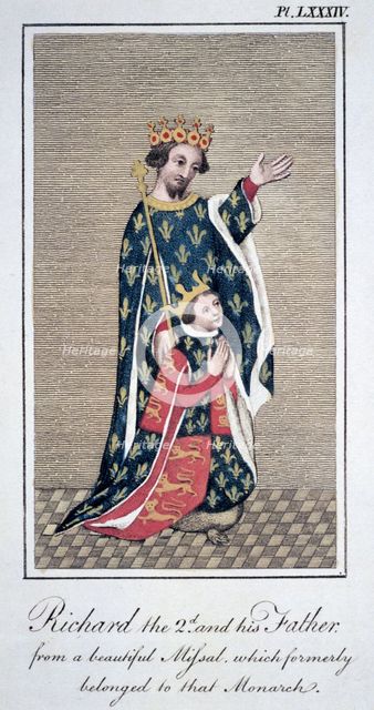 'King Richard II with his father Edward III', (1799). Creator: Unknown.