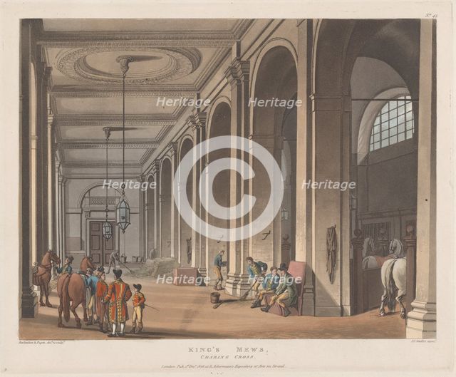 King's Mews, Charing Cross, December 1, 1808., December 1, 1808. Creator: Joseph Constantine Stadler.