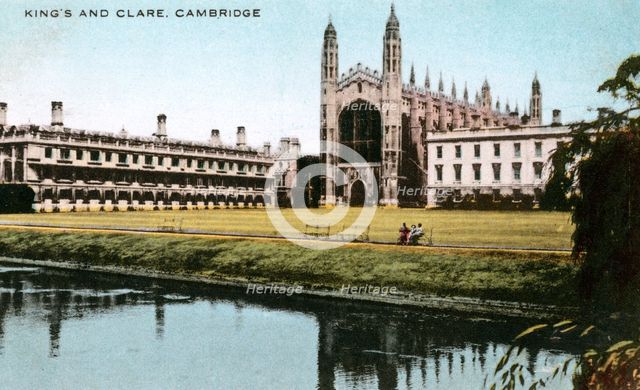 King's and Clare Colleges, Cambridge, Cambridgeshire, early 20th century.Artist: E Dennis