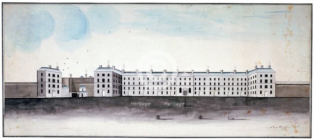 King's Bench Prison, Southwark, London, c1800.                                   Artist: James Campling
