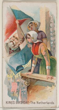 King's Birthday, The Netherlands, from the Holidays series (N80) for Duke brand cigarettes..., 1890. Creator: George S. Harris & Sons
