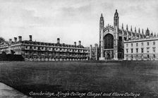 King's College Chapel and Clare College, Cambridge, Cambridgeshire, late 19th century.Artist: Francis Frith & Co