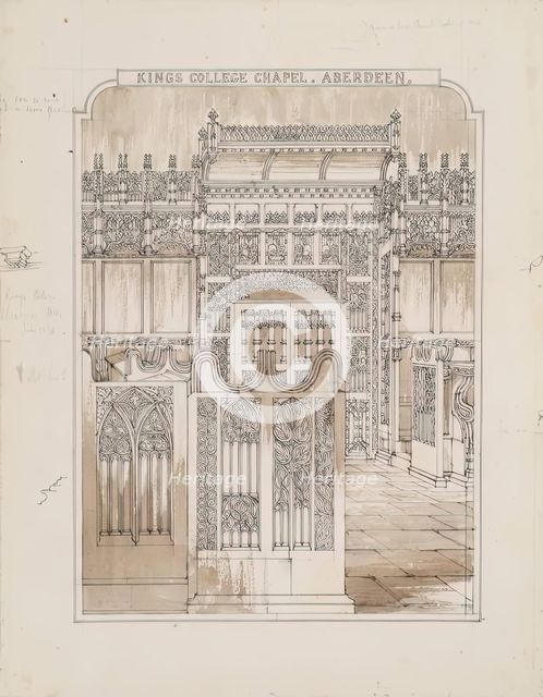 King's College Chapel and Stallwork, 1848. Creator: Robert William Billings.
