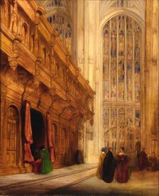 King's College Chapel--Cambridge, 1837. Creator: David Roberts