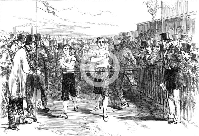 King's College School Athletic Sports: finish of the two-mile walking-match, 1870. Creator: Unknown.