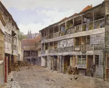 King's Head Inn and King's Head Inn Yard, Borough High Street, Southwark, London, 1879. Artist: John Crowther
