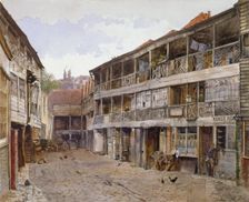 King's Head Inn and King's Head Inn Yard, Borough High Street, Southwark, London, 1879. Artist: John Crowther