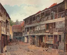 King's Head Inn and King's Head Inn Yard, Borough High Street, Southwark, London, 1879. Artist: John Crowther